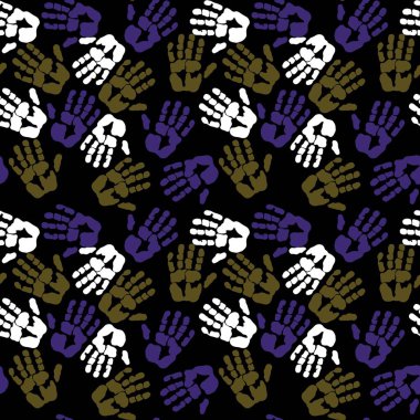 Çocuklar kumaşlar, ambalajlar, hediyeler, kartlar, çarşaflar ve ambalaj kağıtları için kusursuz el izi kalıpları.