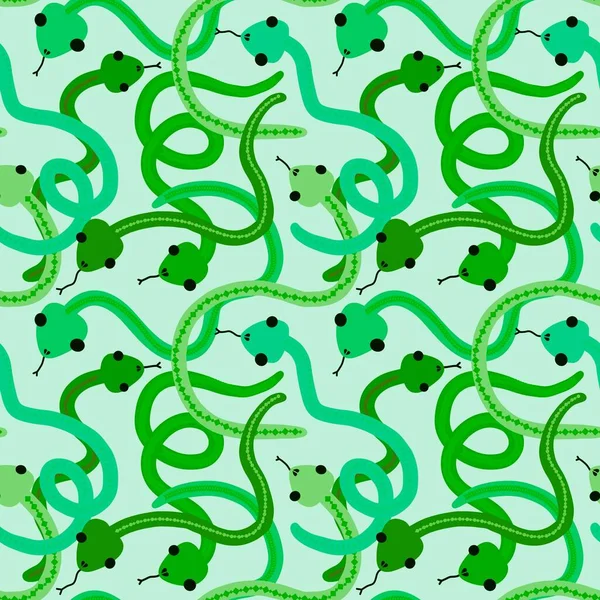 Cartoon seamless snakes pattern for textiles and packaging and gifts and cards and linens and kids and wrapping paper — Stockfoto
