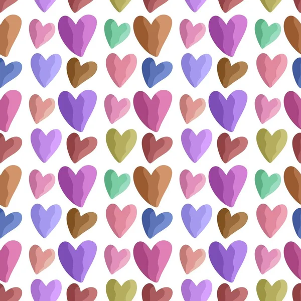 Seamless valentines pattern with hearts for postcard and gifts and cards — Stock Photo, Image