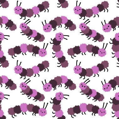 Kumaşlar, tekstil, ambalaj, hediyeler ve hobiler için kusursuz çizgi film çizimleri.