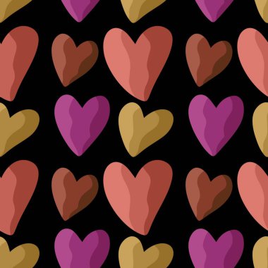 Kartpostallar, hediyeler ve kartpostallar için kalpleri olan kusursuz sevgililer günü desenleri. 