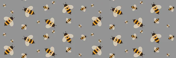 Kids seamless bee pattern for fabrics and packaging and gifts and cards and linens and wrapping paper — Stockfoto