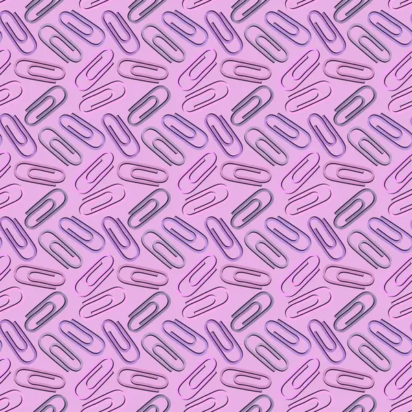 School seamless paper clip pattern for fabrics and packaging and linens and kids and wrapping paper and office — Stock Photo, Image