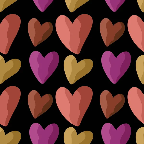 Seamless valentines pattern with hearts for postcard and gifts and cards — Stock Photo, Image