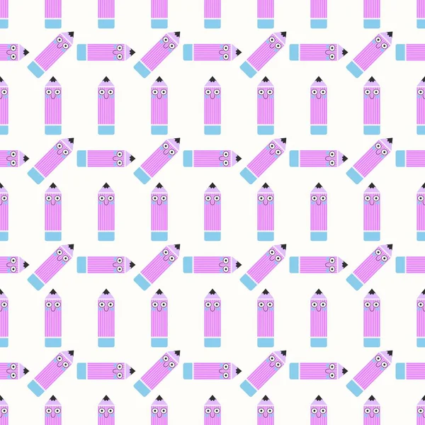 School pencil seamless kids pattern for textiles and packaging and gifts and linens and wrapping paper and hobbies — Stock fotografie