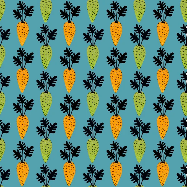 Vegetable seamless cartoon carrot pattern for fabrics and packaging and gifts and cards and linens and kids — Φωτογραφία Αρχείου