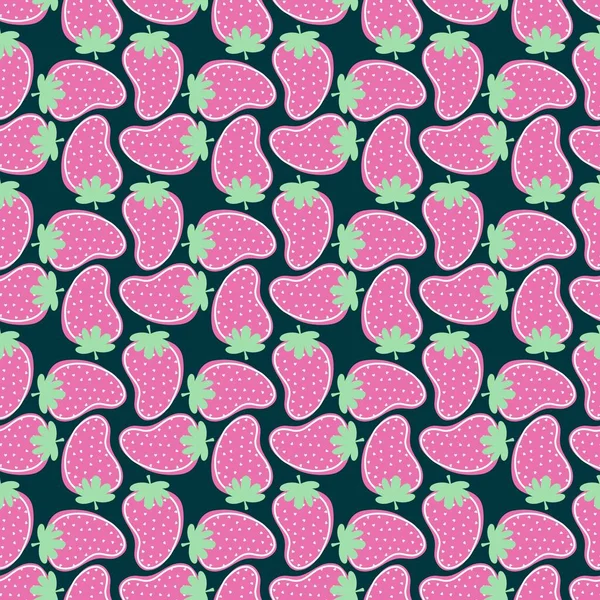 Fruit seamless strawberry pattern for fabrics and textiles and packaging and gifts and cards and linens – stockfoto