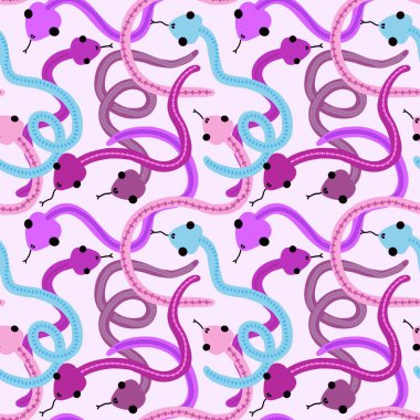 Tekstil ve ambalajlar, hediyeler, kartlar, çarşaflar, çocuklar ve ambalaj kağıtları için kusursuz yılan desenleri.