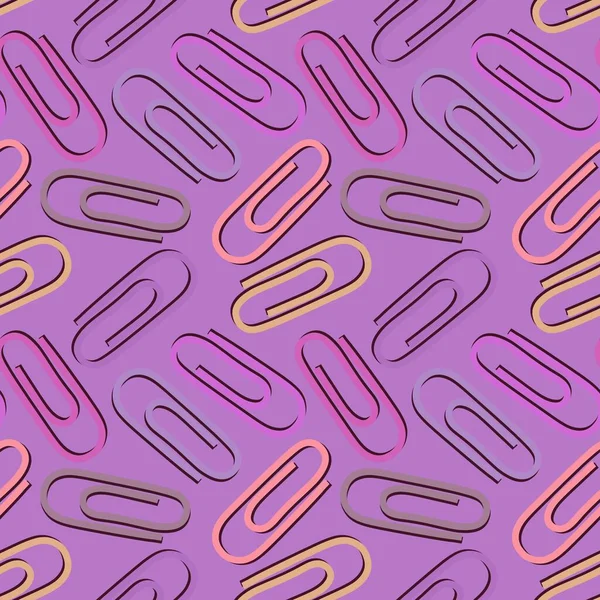 School seamless paper clip pattern for fabrics and packaging and linens and kids and wrapping paper and office — Fotografia de Stock
