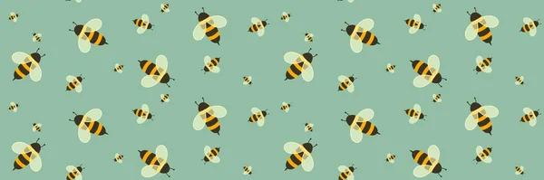 Kids seamless bee pattern for fabrics and packaging and gifts and cards and linens and wrapping paper — стоковое фото