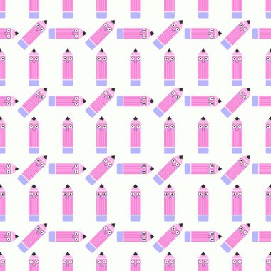 School pencil seamless kids pattern for textiles and packaging and gifts and linens and wrapping paper and hobbies