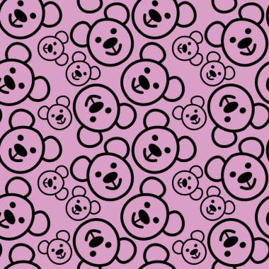 Çocuklar kumaşlar, tekstil ve ambalajlar, hediyeler, kartlar, çarşaflar ve ambalaj kağıtları için kusursuz ayı desenleri.