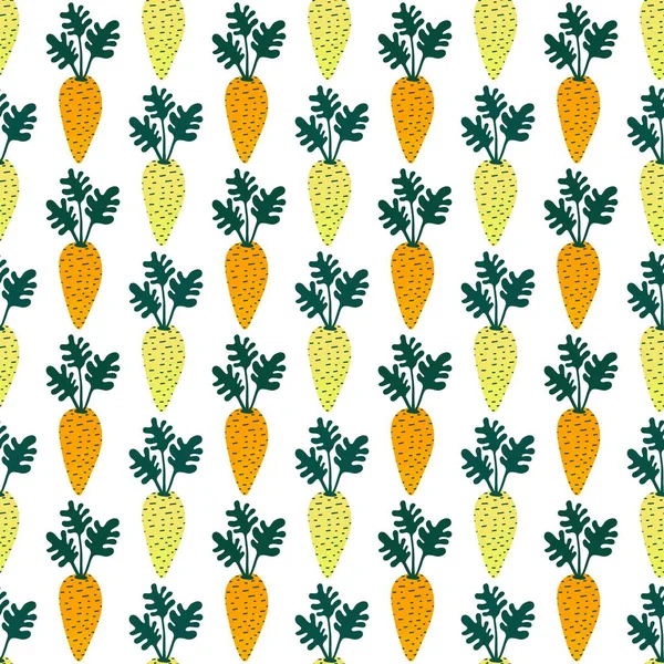 Vegetable seamless cartoon carrot pattern for fabrics and packaging and gifts and cards and linens and kids — Zdjęcie stockowe