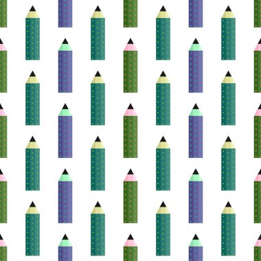 School kids seamless pencil pattern for wallpaper and fabrics and textiles and packaging and gifts and wrapping paper