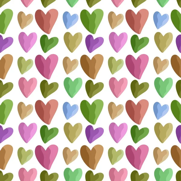 Seamless valentines pattern with hearts for postcard and gifts and cards — Stock Photo, Image