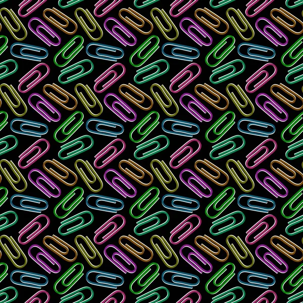 School seamless paper clip pattern for fabrics and packaging and linens and kids and wrapping paper and office — Stockfoto