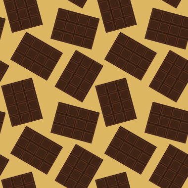 Kumaşlar, tekstil ve ambalajlar, hediyeler, kartlar, çarşaflar ve çocuklar için kusursuz çikolata deseni.