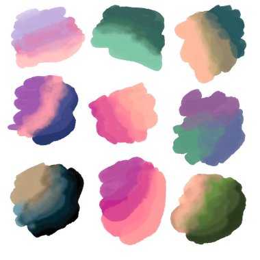 Kumaşlar, tekstil, çarşaflar, hediyeler, kartlar, çocuklar ve hobiler için renkli boya lekeleri koyun.