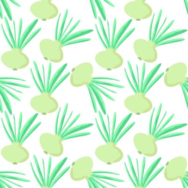 Kumaşlar, ambalajlar, hediyeler, kartlar, çarşaflar, çocuklar ve mutfak için sebzesiz soğan deseni.