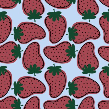 Kumaşlar, tekstil ve ambalajlar, hediyeler, kartlar ve çarşaflar için meyvesiz çilek deseni