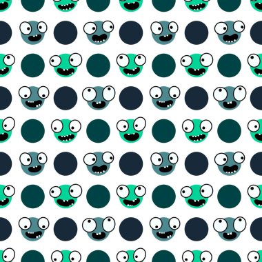 Çocuklar, tekstil, ambalaj, hediyeler, kartlar, çarşaflar ve ambalaj kağıtları için kusursuz uzaylı desenleri.