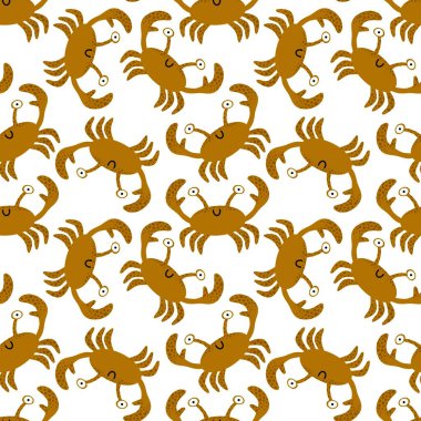 Yaz mevsiminde kumaşlar, tekstil ve ambalajlar, hediyeler, kartlar ve çarşaflar için dikişsiz yengeç deseni 