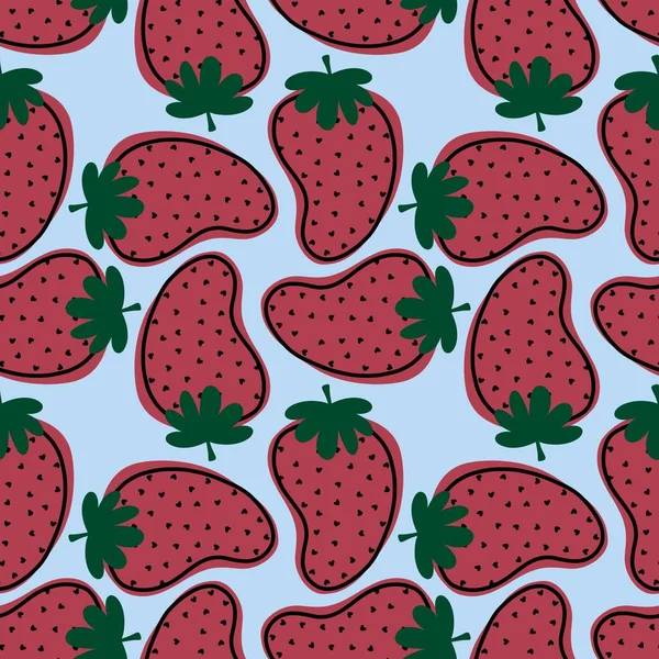 Modèle de fraise sans couture aux fruits pour tissus et textiles et emballage et cadeaux et cartes et draps — Photo