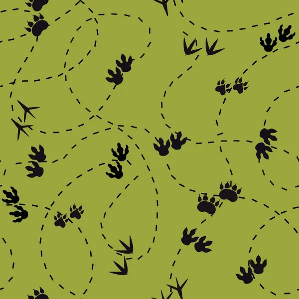 Animals footprints seamless dinosaur pattern for textiles and packaging and linens and gifts and wrapping paper and kids