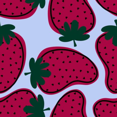 Kumaşlar, tekstil ve ambalajlar, hediyeler, kartlar ve çarşaflar için meyvesiz çilek deseni. Yüksek kalite fotoğraf