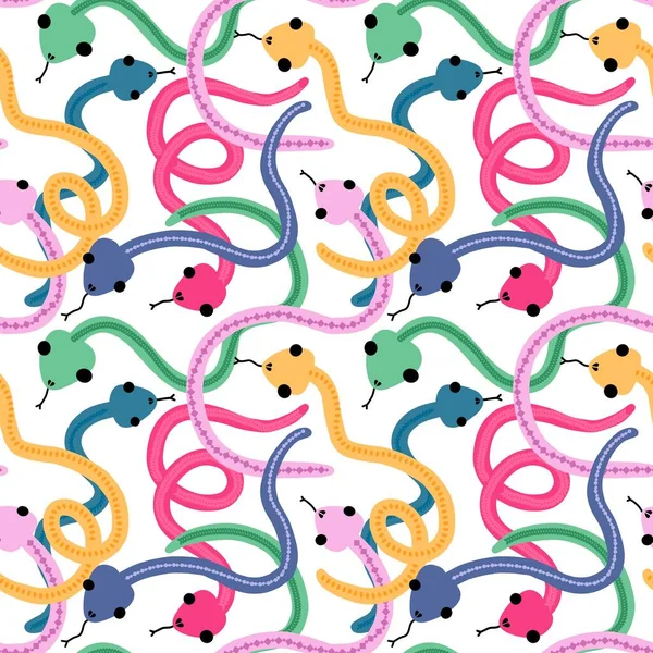 Cartoon seamless snakes pattern for wallpaper and fabrics and textiles and packaging and gifts and cards and linens and kids and wrapping paper. High quality photo