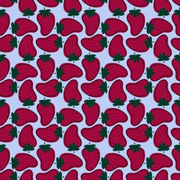 Ovocný Bezešvý Jahodový Vzor Pro Tkaniny Textilie Obaly Dárky Karty — Stock fotografie