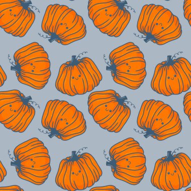 Halloween seamless cute pumpkins pattern for fabrics and textiles and packaging and gifts and cards and linens and kids and wrapping paper and hobbies. High quality photo