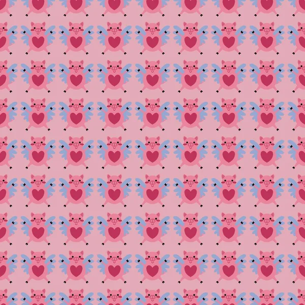 Kids seamless cartoon pigs pattern for fabrics and textiles and packaging and gifts and cards and linens and wrapping paper. High quality photo