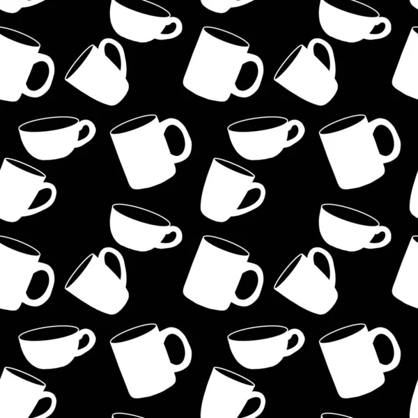 Café Manhã Sem Costura Padrão Copo Para Papel Parede Tecidos — Fotografia de Stock