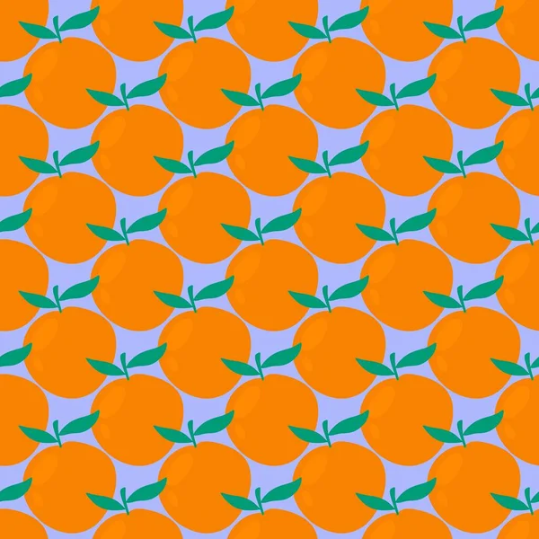Letni Owoc Bez Szwu Wzór Pomarańczy Dla Tkanin Tekstyliów Opakowań — Zdjęcie stockowe