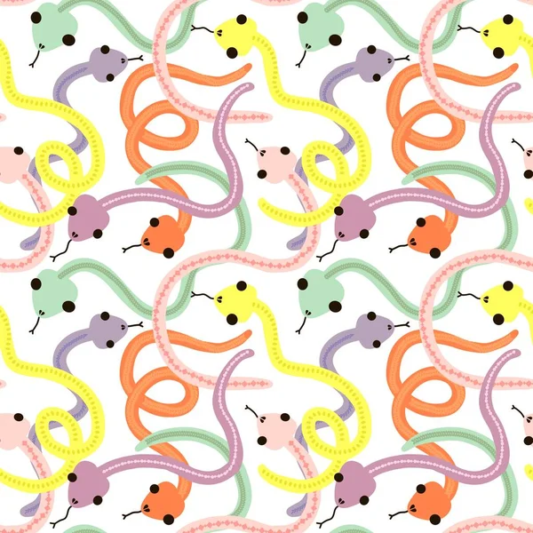 Cartoon Seamless Snakes Pattern Wallpaper Fabrics Textiles Packaging Gifts Cards — Stock Photo, Image