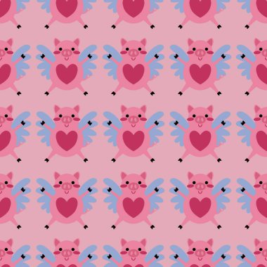 Çocuklar, kumaşlar, tekstil, ambalajlar, hediyeler, kartlar, çarşaflar ve ambalaj kağıtları için kusursuz domuz desenleri. Yüksek kalite fotoğraf