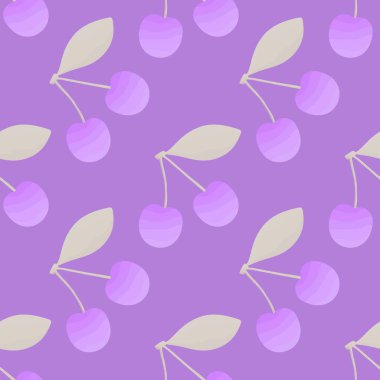 Kumaşlar, tekstil ve ambalajlar, hediyeler, kartlar, çarşaflar, çocuklar ve ambalaj kağıtları ve hobiler için yaz meyvesiz kiraz deseni. Yüksek kalite fotoğraf