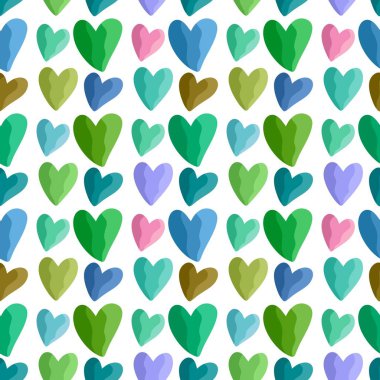 Kartpostallar, kartpostallar, kartpostallar, çarşaflar ve çocuklar için kalpleri olan kusursuz sevgililer günü şablonu. 