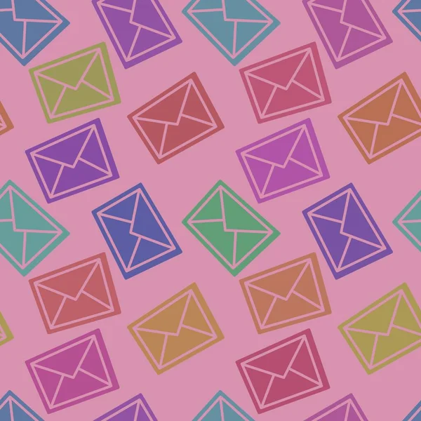 Kids Letter Seamless Envelope Pattern Wallpaper Fabrics Textiles Packaging Gifts — Foto Stock
