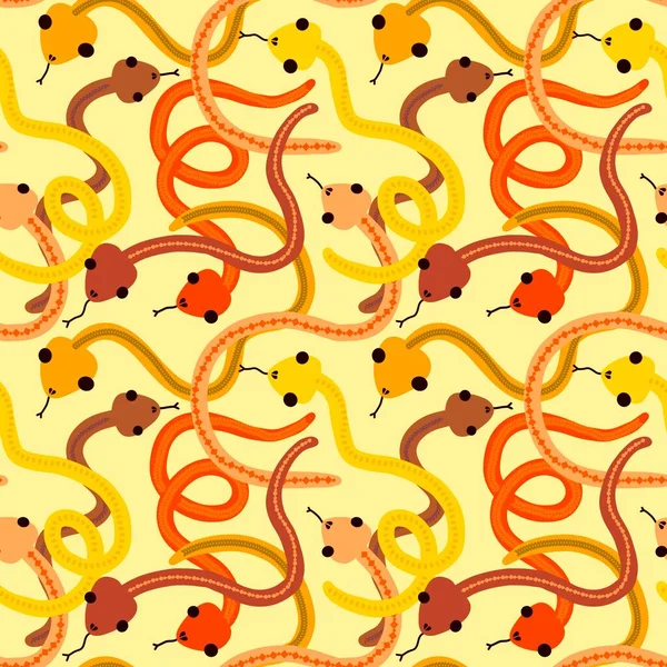 Cartoon Seamless Snakes Pattern Wallpaper Fabrics Textiles Packaging Gifts Cards — Stockfoto
