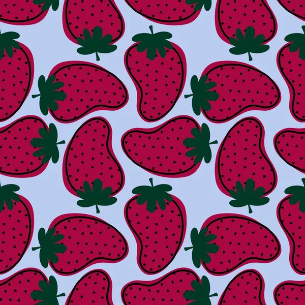 Padrão Morango Sem Costura Frutas Para Tecidos Têxteis Embalagens Presentes — Fotografia de Stock