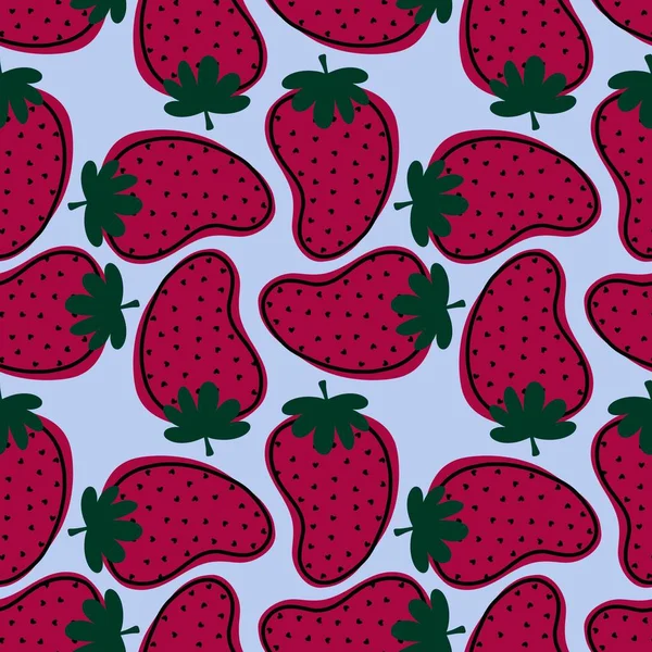 Modèle Fraise Sans Couture Aux Fruits Pour Tissus Textiles Emballage — Photo