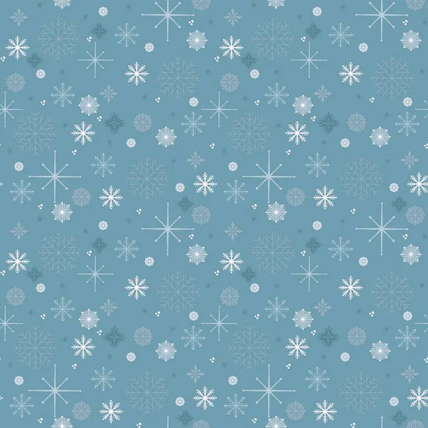 Seamless Pattern Snowflakes Blue Background Packaging Fabrics Textiles — Stock Photo, Image