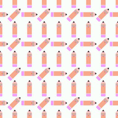 School pencil seamless kids pattern for fabrics and textiles and packaging and gifts and cards and linens and wrapping paper and hobbies. High quality photo