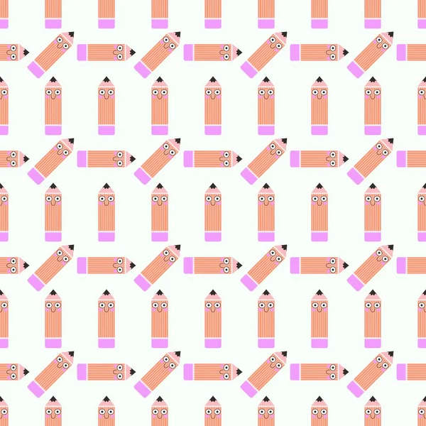 School Pencil Seamless Kids Pattern Fabrics Textiles Packaging Gifts Cards — Stock fotografie