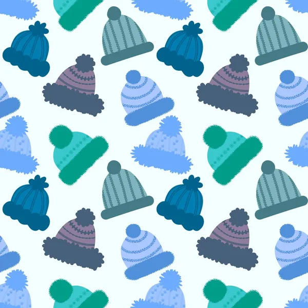Winter Hat Seamless Cartoon Pattern Fabrics Textiles Packaging Gifts Cards — ストック写真