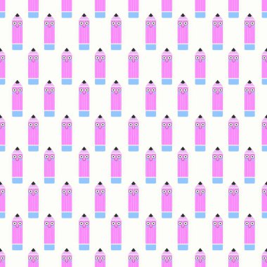 School pencil seamless kids pattern for fabrics and textiles and packaging and gifts and cards and linens and wrapping paper and hobbies. High quality photo