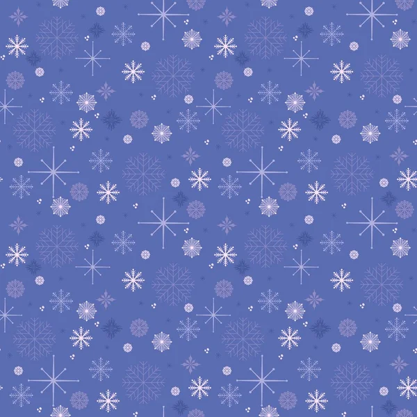 Płynny Wzór Płatkami Śniegu Niebieskim Tle Pakowania Tkanin Tekstyliów — Zdjęcie stockowe