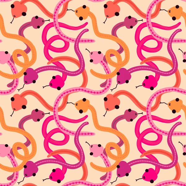 Kreskówkowy Wzór Węży Tapet Tkanin Tekstyliów Opakowań Prezentów Kart Pościeli — Zdjęcie stockowe